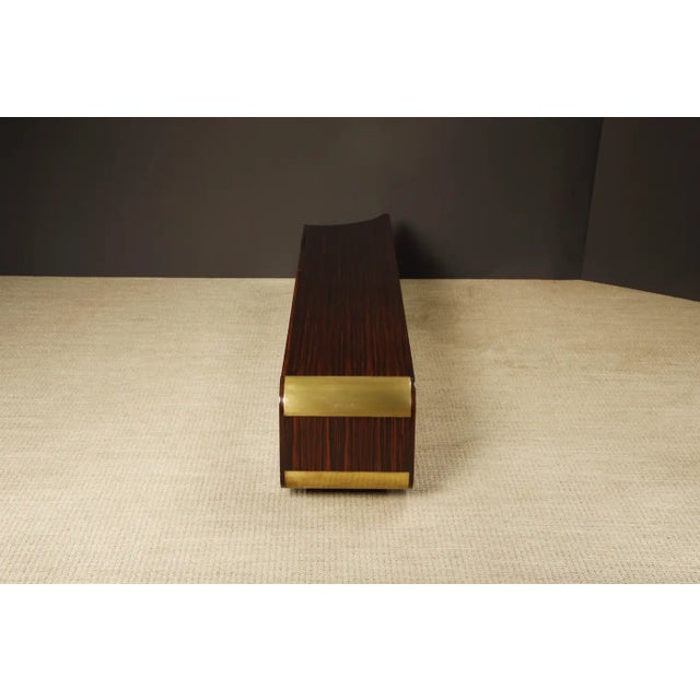 Monumental Macassar and Brass Credenza by Leon Rosen for Johnny Carson, C 1970 For Sale - Image 10 of 18