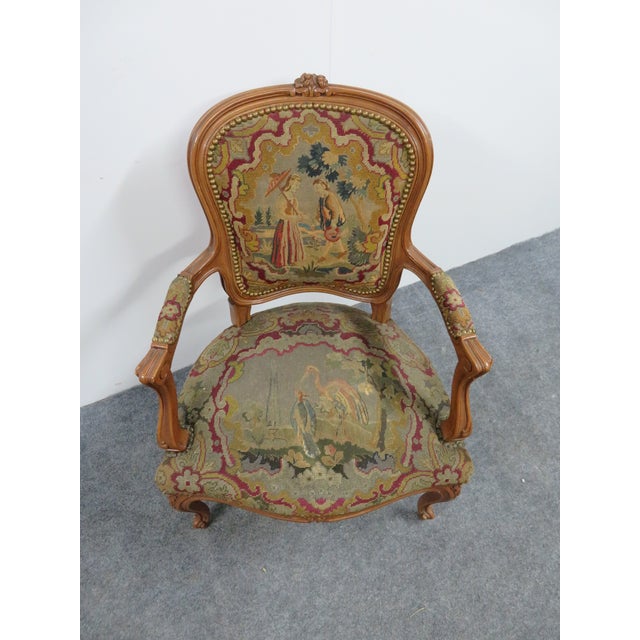 Early 20th Century Louis XV Walnut Needlepoint Chair Chairish