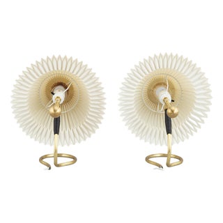 Vintage Model 306 Table Lamps in Brass and Paper by Kaare Klint for Le Klint, Denmark, 1950, Set of 2 For Sale