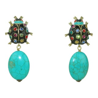 Heidi Daus ‘Critter Couture’ Ladybug Dangle Earrings - 2 Pieces For Sale