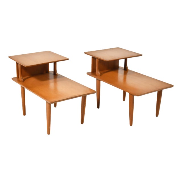 Heywood Wakefield M1574 Step End Tables For Sale
