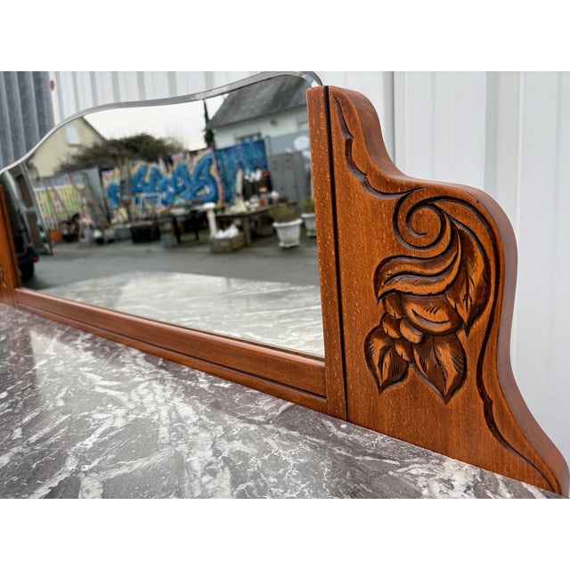 Art Nouveau Sideboard with Marble Top and Mirror, 1890s For Sale - Image 4 of 18