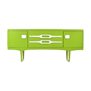 Green Lacquered Sideboard, 1970s For Sale