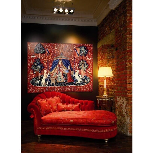 This beautiful tapestry is woven on a jacquard loom by skilled weavers, keeping alive the centuries old tradition of...