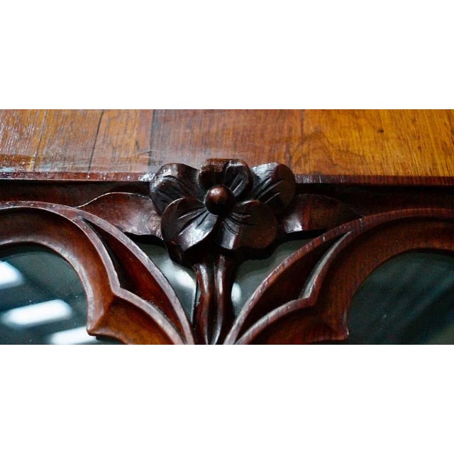 Large Victorian Gothic Rosewood and Glass Bookcase, 1880s For Sale - Image 10 of 18