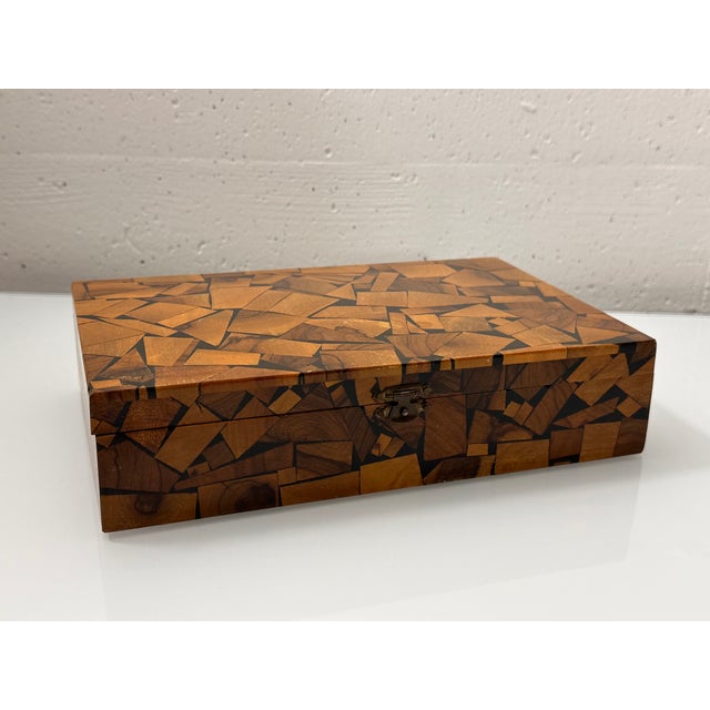 Olive Wood Mosaic Box For Sale - Image 10 of 12