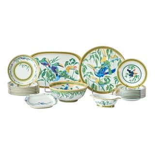 Polychrome Porcelain Les Toucans Dinner Service from Hermès & Limoges, 1986, Set of 30 For Sale