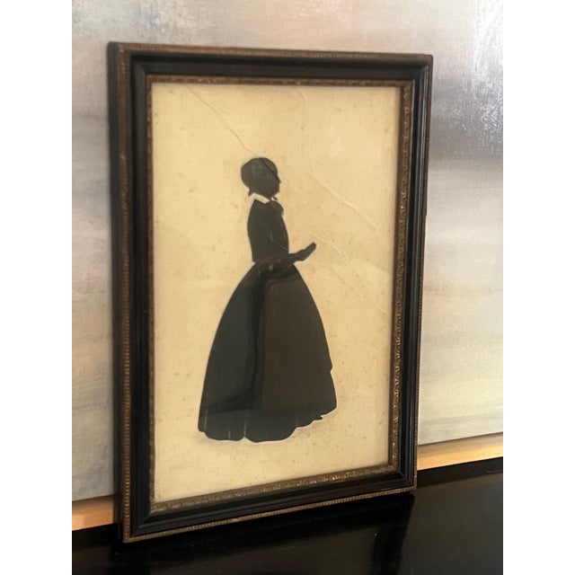 19th Century Silhouette Silkscreened & Gold Gilded in Original Frame For Sale - Image 4 of 18