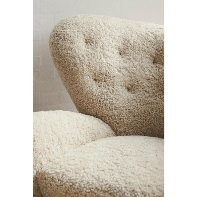 Contemporary Sahara Sheepskin the Tired Man Lounge Chair by Lassen For Sale - Image 3 of 16