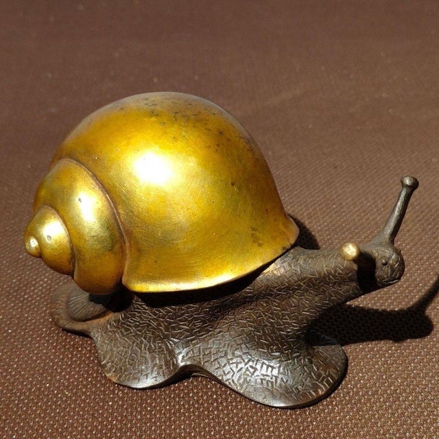 Vintage Gilt Bronze Snail Sculpture / Paperweight For Sale - Image 9 of 9