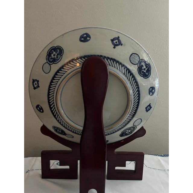 Ceramic Antique 19th Century Japanese Imari Charger With Asian Stand For Sale - Image 7 of 7