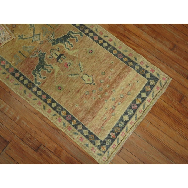 Mid 20th Century Turkish Pictorial Rug rug no.31291 For Sale - Image 5 of 6