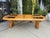 Vintage solid oak oval dining table. Solid oak legs/base with smokey glass enlay on top. Very heavy. and solid oak table,...