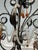 1980s Vintage French Rococo Revival 6-Arm Wrought Iron Chandelier With Amber Glass Drops. For Sale - Image 5 of 12