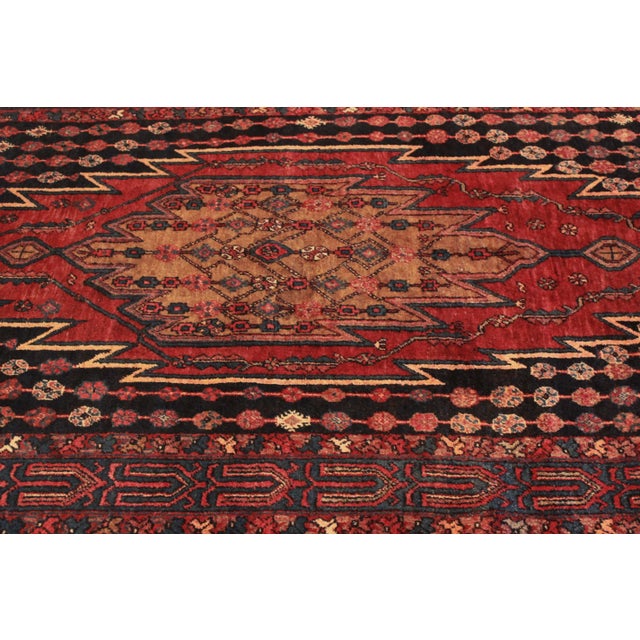 Vintage Persian Bidjar Handmade Red Medallion Wool Rug For Sale - Image 4 of 6