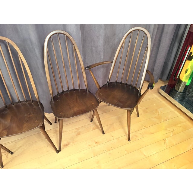 Ercol Quaker Windsor Chairs by Lucian Ercolani for Ercol, United Kingdom, 1960s, Set of 4 For Sale - Image 4 of 18
