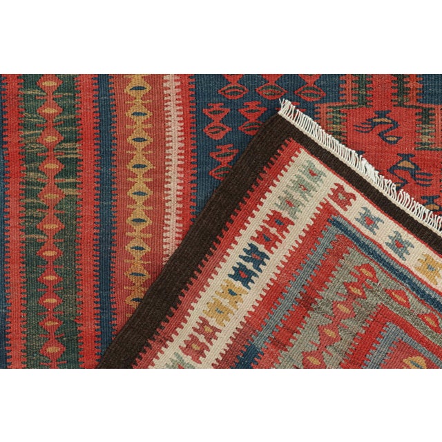 1950s Vintage Persian Kilim With Red Medallions and Geometric Patterns by Rug & Kilim For Sale - Image 5 of 7