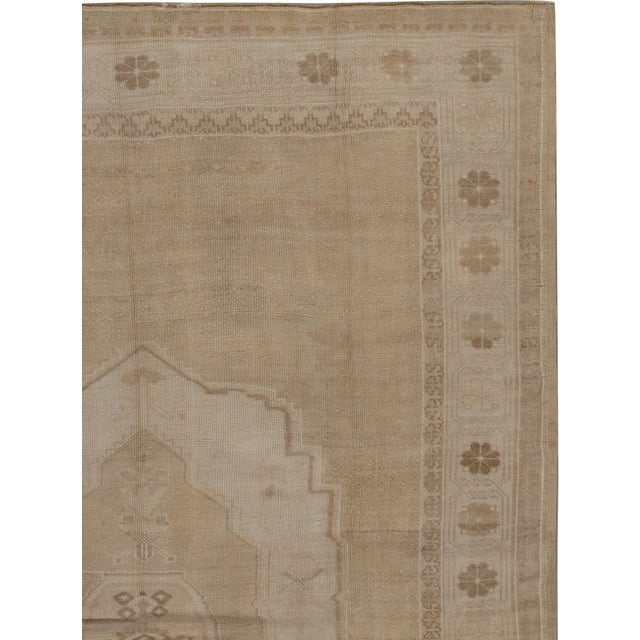 Turkish Vintage Circa 1940 Turkish Oushak Area Rug 7'3 X 10'9 For Sale - Image 3 of 5