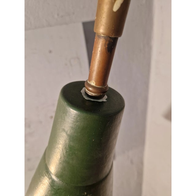 1940s Brass Telescopic Floor Lamp with White Shade and Cone by Osvaldo Borsani, 1940s For Sale - Image 5 of 11