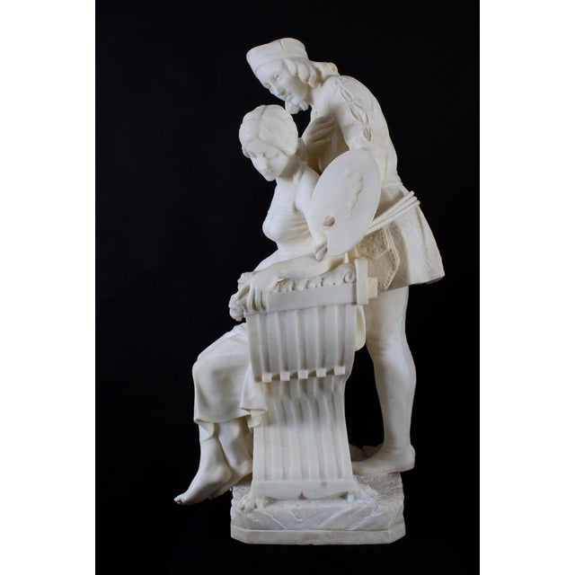 P. Emilio Fiaschi, The Artist's Muse, 19th Century, Large Alabaster Sculpture For Sale - Image 13 of 18