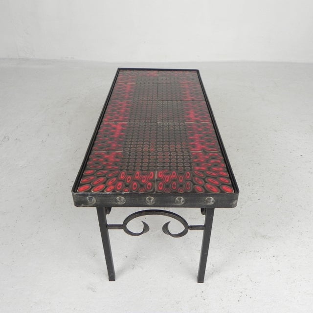 Mid-Century Brutalist Tile Table with 10 Tiles and Steel Frame, 1960s For Sale - Image 9 of 18