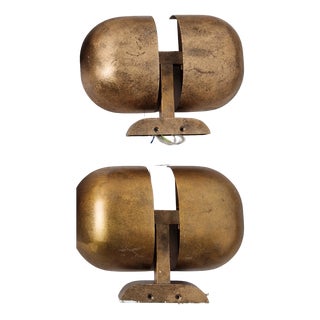 Wall Lamps in Brass and Bronze with Double Tilting Light by Lumi Milano, 1960s, Set of 2 For Sale