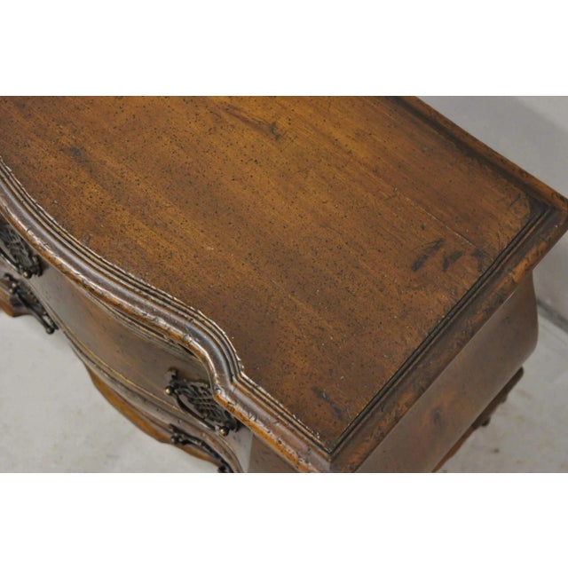 Brown Vintage Small Salesman Sample Chippendale Georgian Style 3 Drawer Bombe Commode For Sale - Image 8 of 12