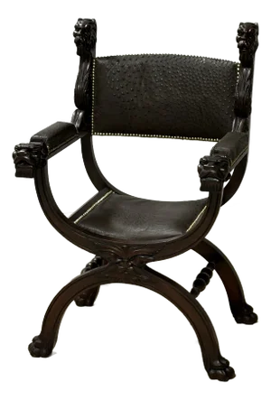 Late 19th Century Renaissance Revival Lion Motif Arm Chair