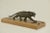 Panther Sculpture on Oak Wood Base with Wenge Inlay, 1920s, in Very Good conditions. Designed 1920 to 1949