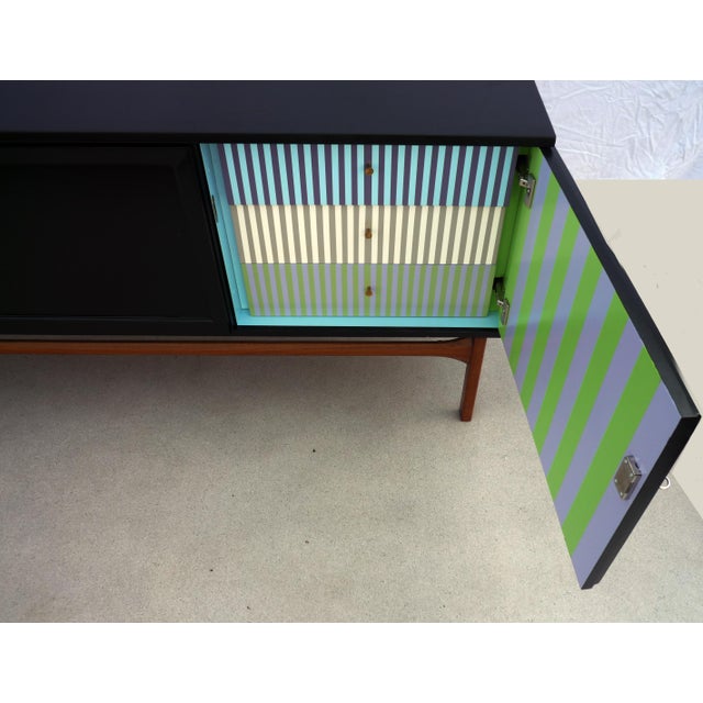 1980s Black Sideboard with 3 Doors and 3 Drawers, 1980s For Sale - Image 5 of 11