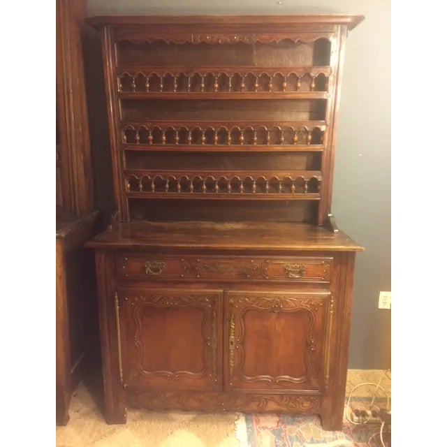 19th Century Hand Carved Walnut French Vaisselier For Sale - Image 13 of 13