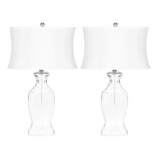 Glass Table Lamp in Clear - a Pair For Sale