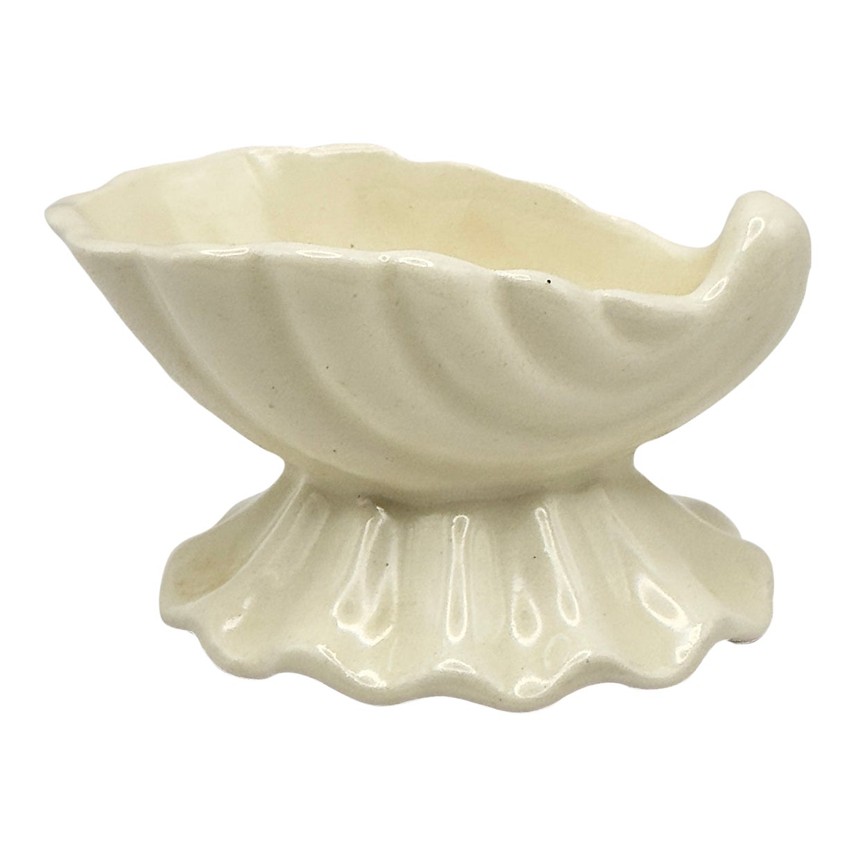 Vintage Czechoslovakia Ceramic Salt Cellar – Scalloped Footed Dish for ...