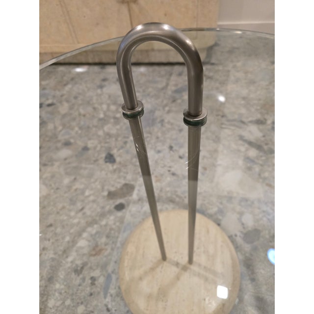 Cattelan Italia 1980s Vico Magistretti Travertine Side Table by Cattelan Italia For Sale - Image 4 of 11