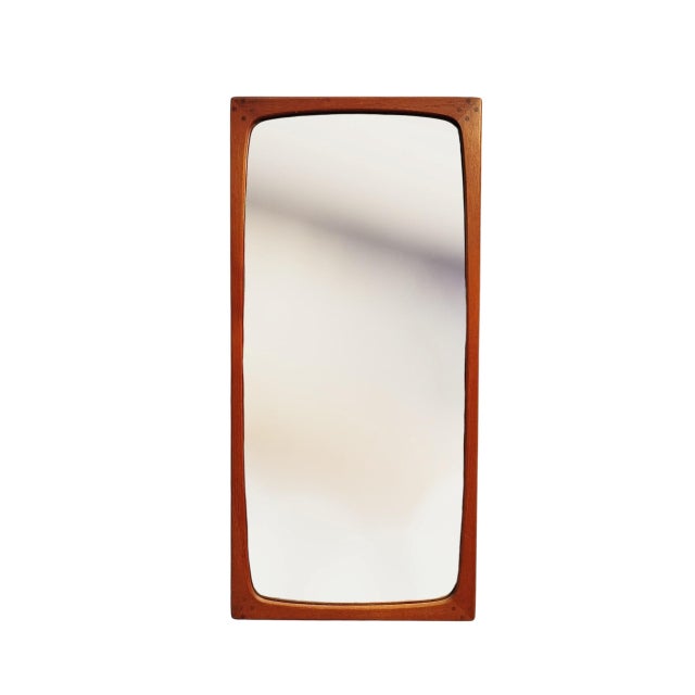 Mid-Century Modern Danish Teak Organic Hallway Mirror, 1960s For Sale - Image 4 of 4