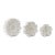 White Washed Stone Flower Decor (Set of 3) For Sale