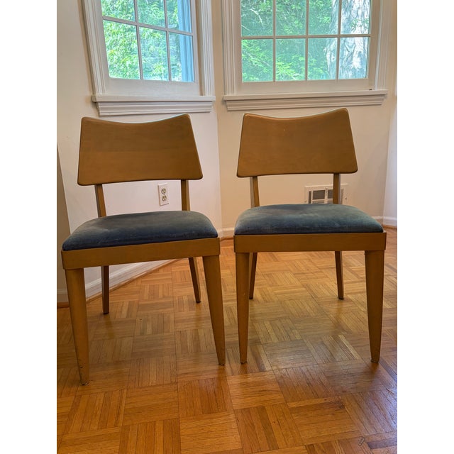 1950s Mid Century Modern Heywood-Wakefield Drop Leaf Table With 2 Leaves, 5 Chairs For Sale - Image 15 of 16