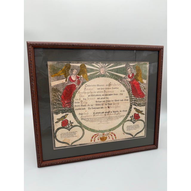 American 18th-Century Hand-Colored Fraktur Birth & Baptismal Certificate, Pennsylvania German, Dated 1794 For Sale - Image 3 of 10
