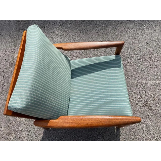 Blue Set of Teak Chairs by Hans Olsen attributed to Juul Kristensen, 1960s For Sale - Image 8 of 11