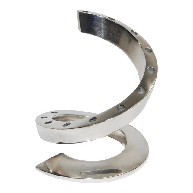 Sculptural Silver Plated Coiled Candle Holder by Bertil Vallien for Dansk Design For Sale