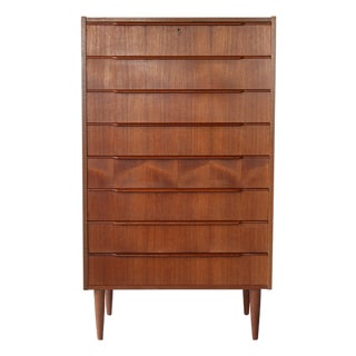 Mid-Century Modern Teak Tallboy by Steens, Denmark, 1960s For Sale