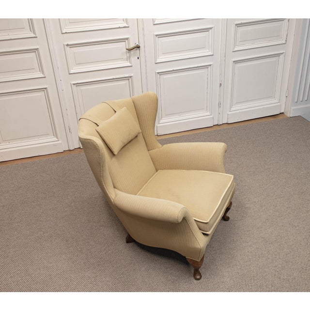 Wingback Lounge Chair by Ernst Kühn for Lysberg Hansen & Therp, Copenhagen, 1930s For Sale - Image 9 of 12