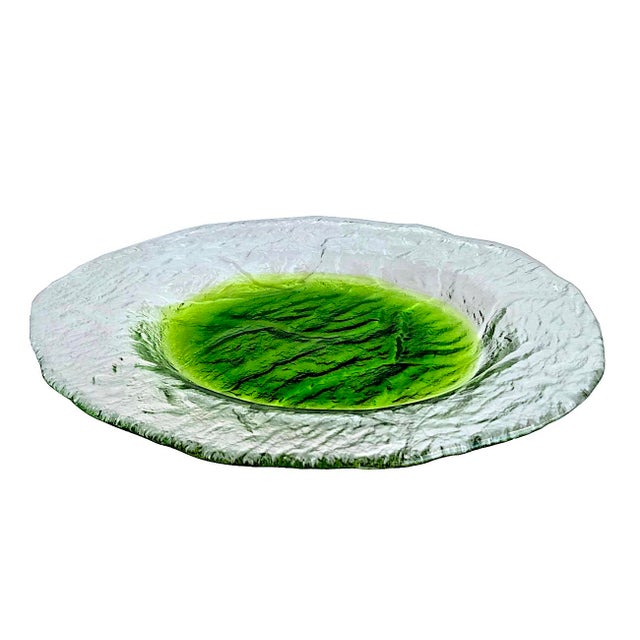 Mid-Century Modern 1970s Textured Glass Pertti Santalahti Humppila Kivi Dinner Plates, Set of 12 For Sale - Image 3 of 16