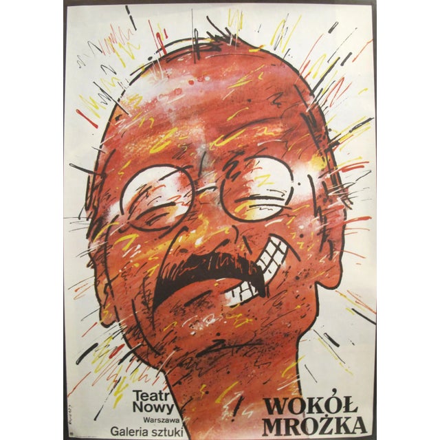 1982 Original Polish Theatre Poster, Around Mrozek ("Wokol Mrozka") For Sale - Image 4 of 4