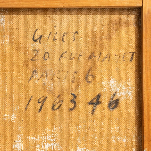 1960s France Blue Composition Painting For Sale In Greensboro - Image 6 of 15