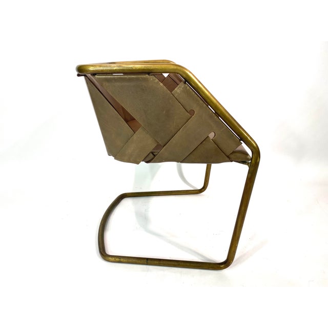 Brass Leather Strip Chair by Massimo Castagna for Henge, 1990s, Set of 3 For Sale - Image 15 of 18