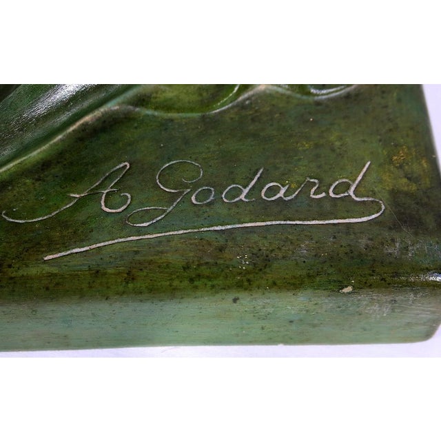 Art Deco Sculpture of La Demoiselle et le Chevreau by A. Godard, Early 1900s For Sale - Image 11 of 18