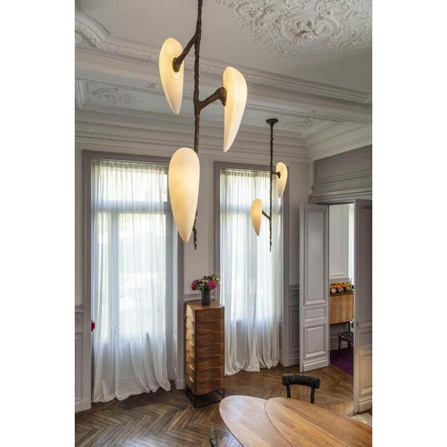 Lv-426 Vertical 3 Diffusers Pendant in Patinated Cast Bronze by William Guillon For Sale - Image 6 of 17