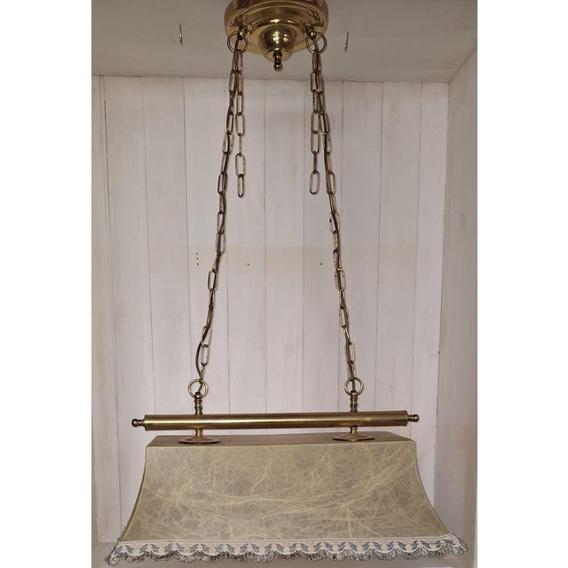 Italian Ceiling Lamp with Cocoon Shade on Brass Mount, 1970s For Sale - Image 4 of 7