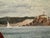 Impressionist Early 20th Century Frank Henry Mason Signed Original Watercolor Coastal Fortress Sailboat Figures Seascape For Sale - Image 3 of 7
